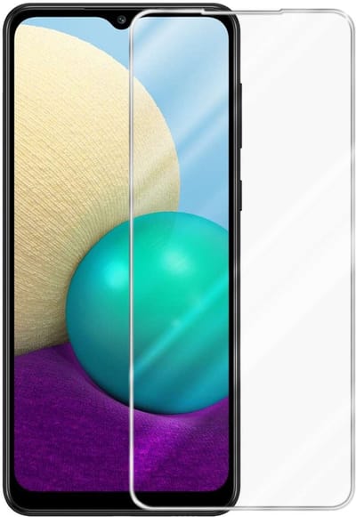 Cadorabo Screenprotector geschikt voor Samsung Galaxy A02 / M02 - Pantser film Beschermende film in KRISTALHELDER Geharde (Tempered) display beschermglas in 9H hardheid met 3D Touch