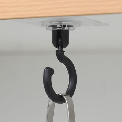 1PCS Plafond Roterende Haak Sterke Haak Huishoudelijke Multifunctionele Kleefhaak Keuken Badkamer Muur Sleutel Ophangen Deur Achterkant Jas Haak zwart