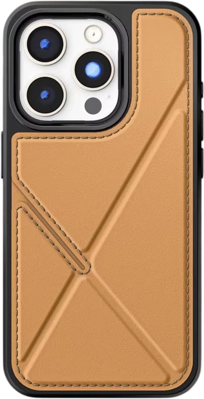 Magnetische Flipcase Geschikt voor iPhone 17 – Luxe Lederen Telefoonhoesje met Kaartsleuf & Kaarthouder, Standfunctie, Schokbestendige Siliconen Binnenhoes, Volledige 360° Bescherming & Premium Uitstraling – BRUIN