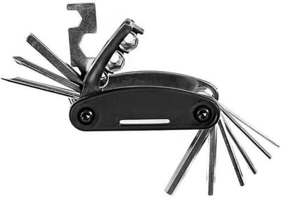 Fietstas Gereedschap - Reparatieset Fiets - Onderweg Repareren - 16-in-1 Multifunctioneel - Compact Formaat - Zwart