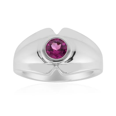 Cavill - Zilveren ring 925 Sterling met Roshoit 0 51 ct Mozambique - Palladium verfijnd - Brede bezel - Elegantie en luxe