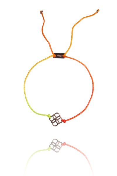 HÕBE – Leto Armband – 18 Karaat Goud Verguld Sterling Zilver – Gerecycled Zilver– Rhodium  Plated - Zijden Draad – Bracelet– Handgemaakte Sieraad – Accessories – Dames armband