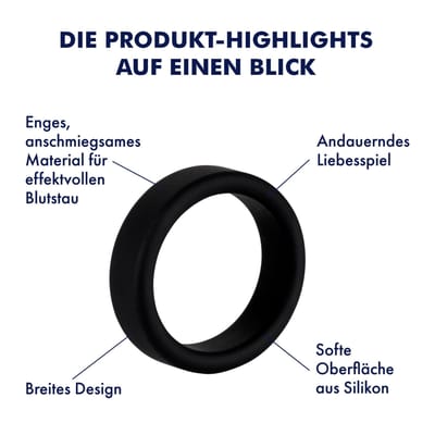 Penisring van siliconen, 3,5   5 cm