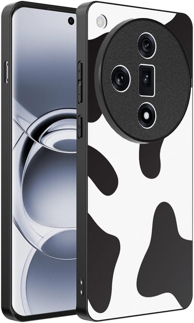 Smartphonica Telefoonhoesje Geschikt voor Oppo Find X7 met Koeienvlekken Opdruk - TPU Backcover Case With Cow Patches Design geschikt voor Oppo Find X7