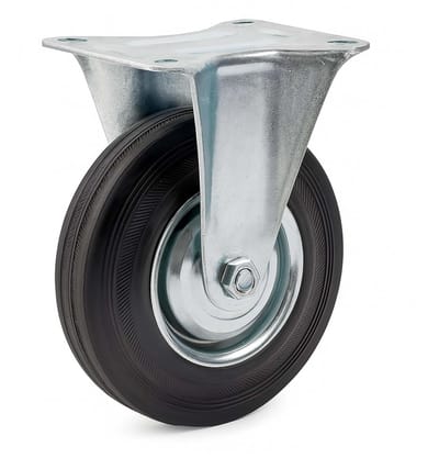 Bokwiel Rubber Metaal - Transportwiel Meubelwiel - Laden Verplaatsen - 100mm Diameter 70kg - Massief Rubber
