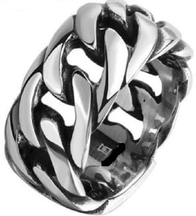 Schitterende Stoere Ring Gevlochten | Breed 8 mm. | Zilver Plated | 19.75 mm. (maat 62) | Jonline