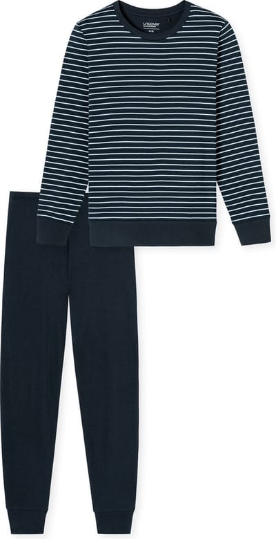 Uncover by Schiesser Pyjama lange - Dames Pyjamaset - donkerblauw