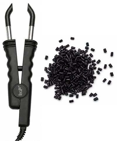 Loof Hair Extension Iron - Model L-618 Zwart - Met Keratine Lijmkorrels - 100g - Zwart - Haar Extensions