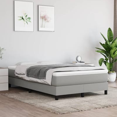 vidaXL - Boxspring - bed - 120x200 - cm - stof - lichtgrijs