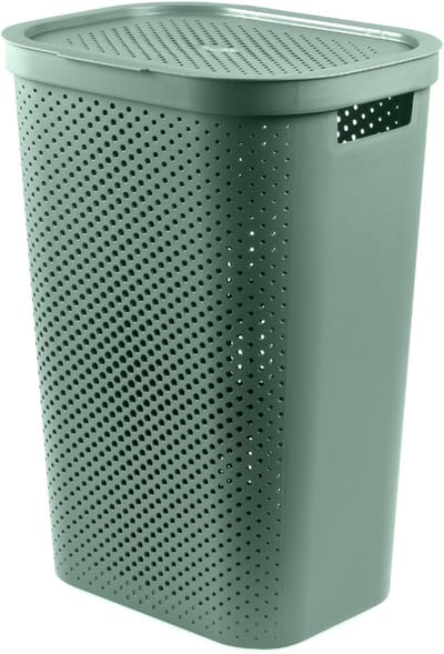 Curver Infinity Recycled Dots Wasmand met deksel - 60L - Groen
