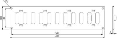Metalen rooster verstelbaar 300x300 gegalvaniseerd - MR3030RZn