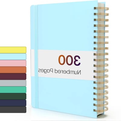 Gelinieerd Dagboek - Notitieboek Spiraal - Schrijven Werk - 300 Genumerate Pagina's - B5 Formaat - Blauw