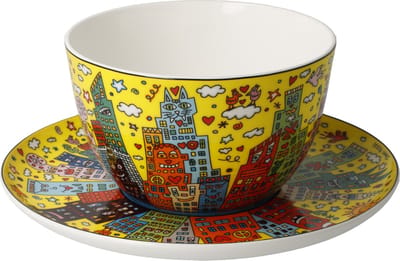 Goebel - James Rizzi | Kop en schotel Cappuccino My New York City Sunset | Porselein - 500ml