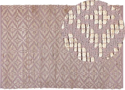GERZE - Modern vloerkleed - Roze - 160 x 230 cm - Katoen