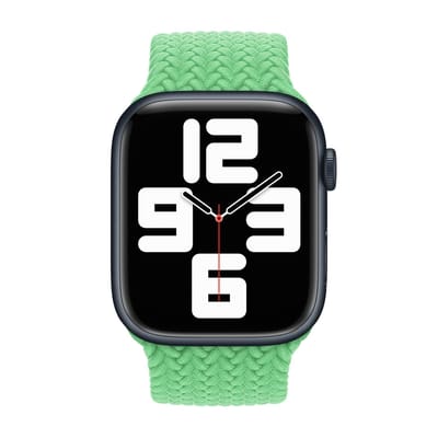 Apple Gevlochten solobandje voor de Apple Watch | 44/45/46/49 mm - Maat 6 - Bright Green