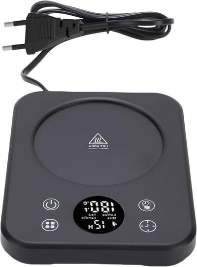 Elektrische Mokverwarmer - Kopjeswarmer Plaat - Drank Warm Houden - 9 Temperatuurinstellingen - 12 Uur Timer - Zwart