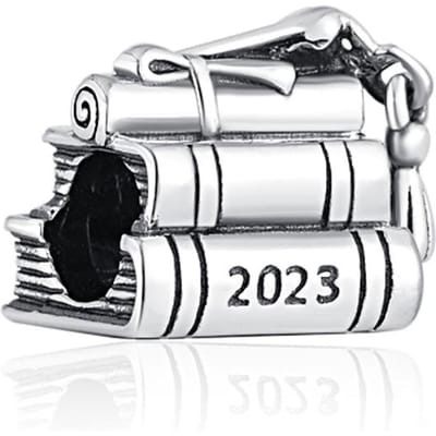Nieuw - Onderwijs Collectie Bachelor Hoed Potlood Boek Bedel Trendy Hanger Passend Authentiek Dames Armband Sieraden Cadeau white