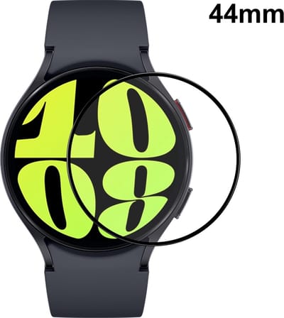 By Qubix - Screen protector Tempered Glass - Full cover - Geschikt voor de Samsung Galaxy Watch 7 - 44mm