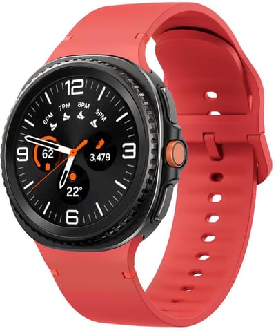 Siliconen bandje - geschikt voor Samsung Galaxy Watch 8 (40mm) / Galaxy Watch 8 (44mm) / Galaxy Watch 8 Classic - gespsluiting - Maat S/M - rood
