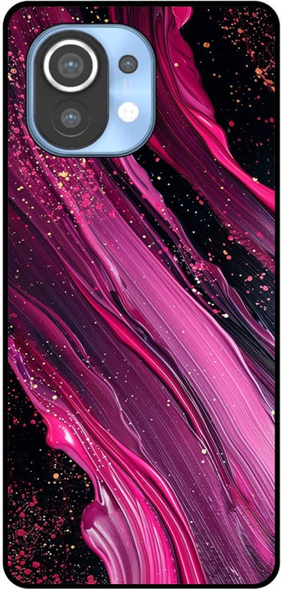 Smartphonica Telefoonhoesje Geschikt voor Xiaomi Mi 11 met marmer opdruk - TPU backcover case marble design - Paars Roze geschikt voor Xiaomi Mi 11