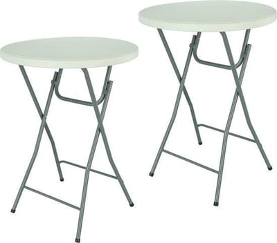 MaxxGarden Statafel - Set van 2 WIT- ø80x110 cm