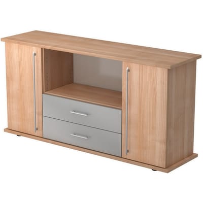 KAPA SB | Dressoir | met deuren + laden - Walnoot Rail handvat (kunststof)