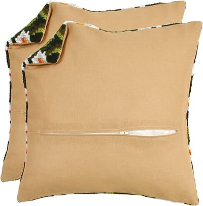 Vervaco - Kussenrug met rits - beige set van 2 - PN-0231002 - Borduren - Borduurpakket - Borduurpakket volwassenen - Borduurpakket kind