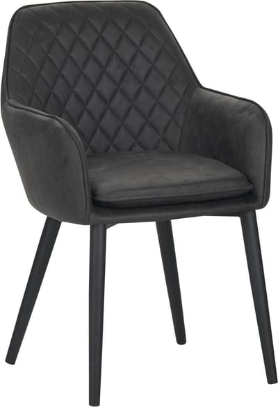 Colenis® - Jay Eetkamerstoel - Set Van 6 - Antraciet - Microfiber - Met armleuning