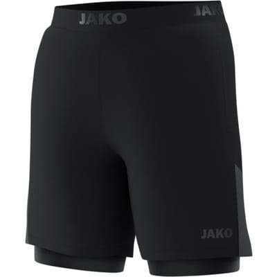 Jako Power 2-In-1 Short Heren - Zwart | Maat: M