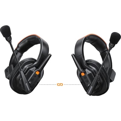 Système de Casque Interphone, 2 Casques de Communication Full Duplex, Casque Interphone à Réduction de Bruit ENC Restez Confortable avec 24kHzCelsius16bit HD So