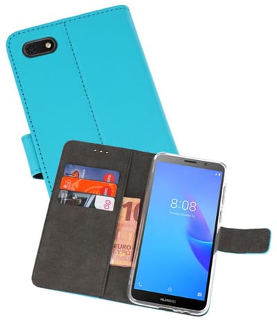 Booktype Telefoonhoesjes - Bookcase Hoesje - Wallet Case - Geschikt voor Huawei Y5 Lite 2018 - Blauw