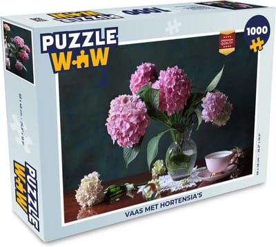 Puzzel Vaas met Hortensia's - Legpuzzel - Puzzel 1000 stukjes volwassenen