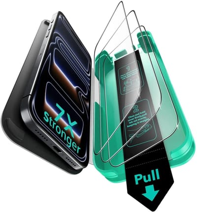ESR UltraFit Armorite Screen Protector Geschikt voor iPhone 17 Pro Max - 9H Tempered Glass - Case Friendly - Installatieframe - Militair Getest Glas - Geen luchtbellen & stof - 3-Pack