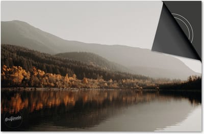 Inductie beschermer 60x60 - afdekplaat inductie mat - Dietrix Kookplaat beschermer - Exclusief - Herfst - Meer met bos en bergen