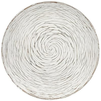 Bijzettafel Spiralen 40 x 39 x 40 cm Hout Bruin Wit