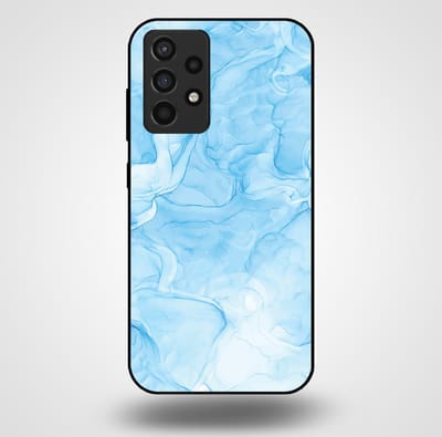 Smartphonica Telefoonhoesje voor Samsung Galaxy A52 met marmer opdruk - TPU backcover case marble design - Lichtblauw geschikt voor Samsung Galaxy A52