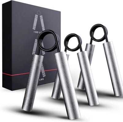 Hand Grip Trainers - Kracht Trainers - Oefenen Onderarm - Set van 3 - 45 90 136 kg - Zilver