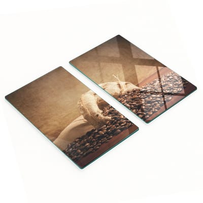 Duurzame en stijlvolle glazen snijplanken met koffieboonpatroon, tas 2x30x52 cm