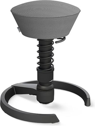 Aeris Swopper - ergonomische bureaukruk - zwart onderstel - grijze zitting - gliders - mesh - standaard