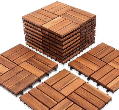 Houten Tegels voor Balkon en Terras 30x30 cm Acacia Hout Makkelijk Leggen