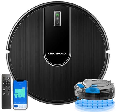 LIECTROUX N7S-U – 2-in-1 Robotstofzuiger en Laveur met Gyroscoop Navigatie, 5200 mAh, App/Alexa/Google Besturing