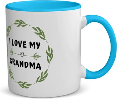 Akyol - i love my grandma koffiemok - theemok - blauw - Oma - liefste oma - verjaardag - cadeautje voor oma - oma artikelen - kado - geschenk - 350 ML inhoud