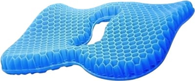 Zitkussen voor Stoel - Honingraat Gelkussen, Koelend en Ergonomisch, Anti-Druk Silicone Kussen voor Langdurig Zitten Thuis & Kantoor - Blauw