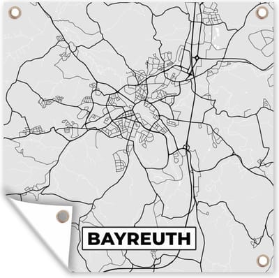 Tuin poster Kaart - Bayreuth- Duitsland - Stadskaart - Plattegrond - 200x200 cm - Tuindoek