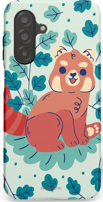 Casetastic Hoesje Geschikt voor Samsung A26 - Stijlvolle Beschermende Duo-layer Case - Rode panda tuin