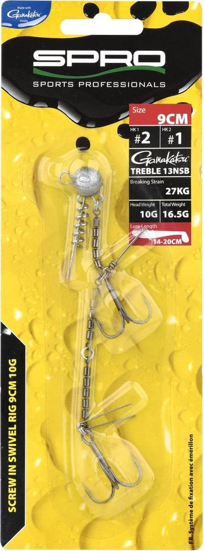 Spro Screw in Swivel Rig 9cm - Treble 13NSB (Lure Lenght 14-20cm) - Maat : 10g