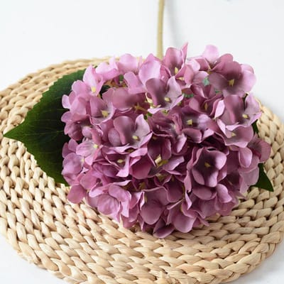 Kunstzijde Hortensia met Bladeren voor Huisdecoratie, Bruiloften en Fotografie