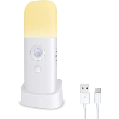 QTTVBTNA -Draadloos Nachtlampje met Bewegingssensor – Oplaadbaar via USB, 2000 mAh Batterij, voor Kast, Keuken, Trap en Slaapkamer (1 stuks)