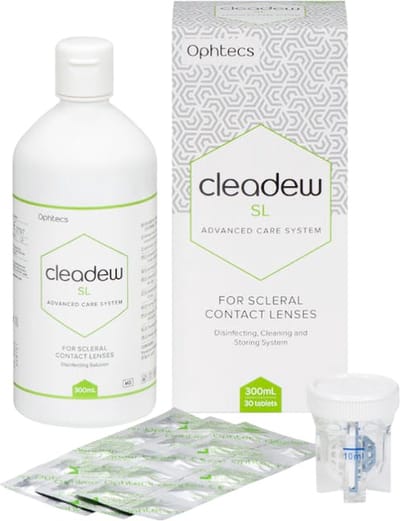 Cleadew SL 300ml + 30 tabletten - lenzenvloeistof voor sclerale contactlenzen