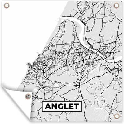 Tuin poster Kaart - Stadskaart - Anglet - Plattegrond - Frankrijk - 200x200 cm - Tuindoek